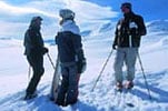 Лыжники на спуске