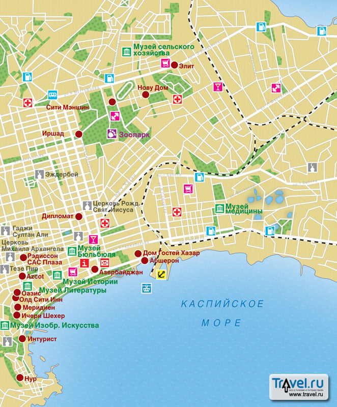 Карта Баку / Travel.Ru / Страны