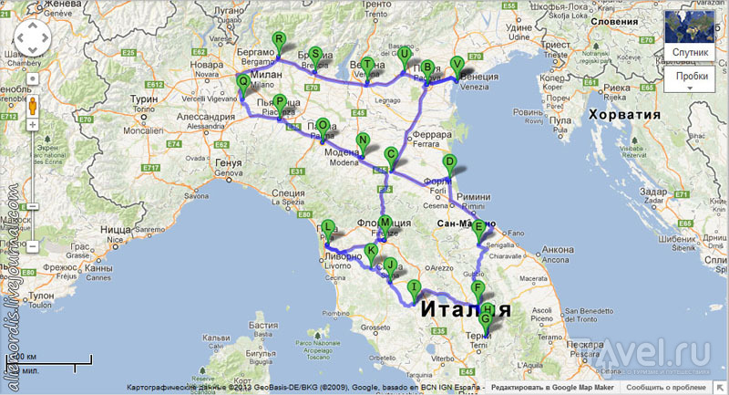 Центральная и Северная Италия: обзор маршрута