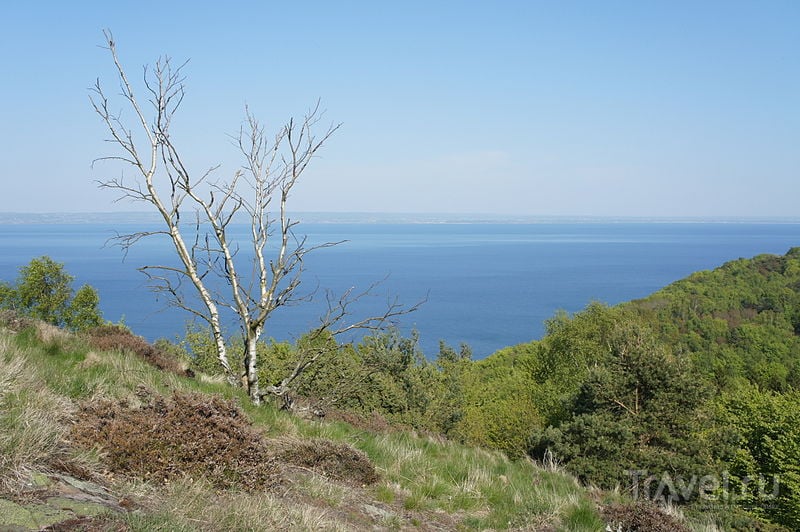 Вид с горы Хокуль (Håkull) заповедника Куллаберг. У линии горизонта - слияние Северного и Балтийского морей